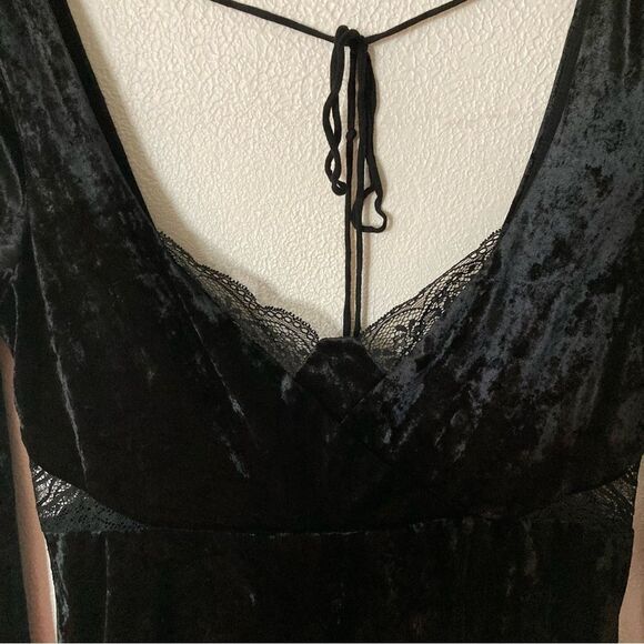 Free People Kat Dress Black Crushed Velvet Medium - Picture 9 of 16